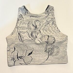 Athleta Conscious Bra Top Black/White Floral